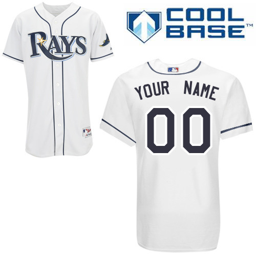 Customized Tampa Bay Rays MLB Jersey-Men's Authentic Home White Cool Base Baseball Jersey